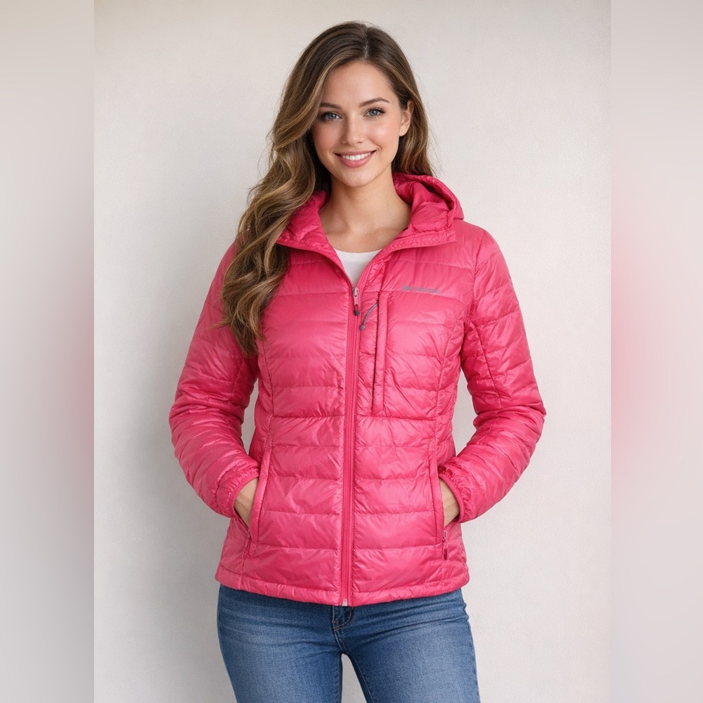Columbia Omni-Heat Infinity 800 Fill Down Jacket Sz L Water Resistant Packable